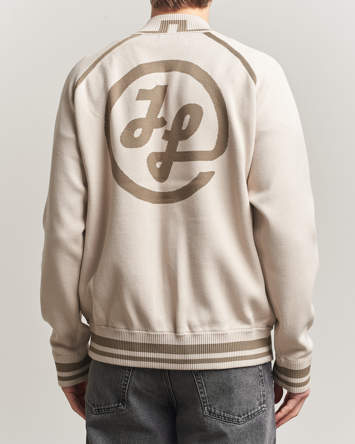 Herren | Jacken | J.Lindeberg | Stanley Jacquard Knit Bomber Moonbeam