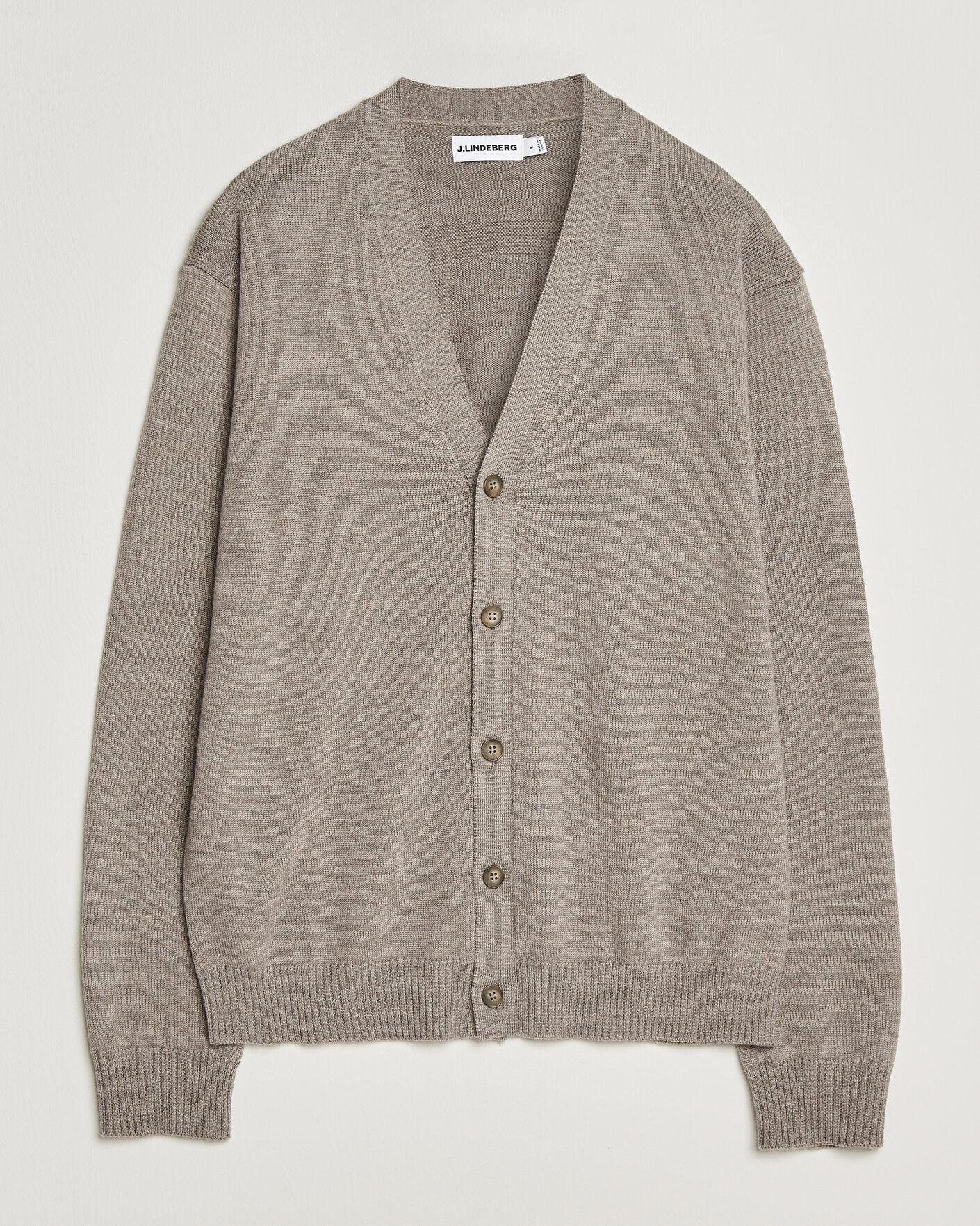 Herren | Pullover | J.Lindeberg | Jared Merino Cardigan Brindle Melange