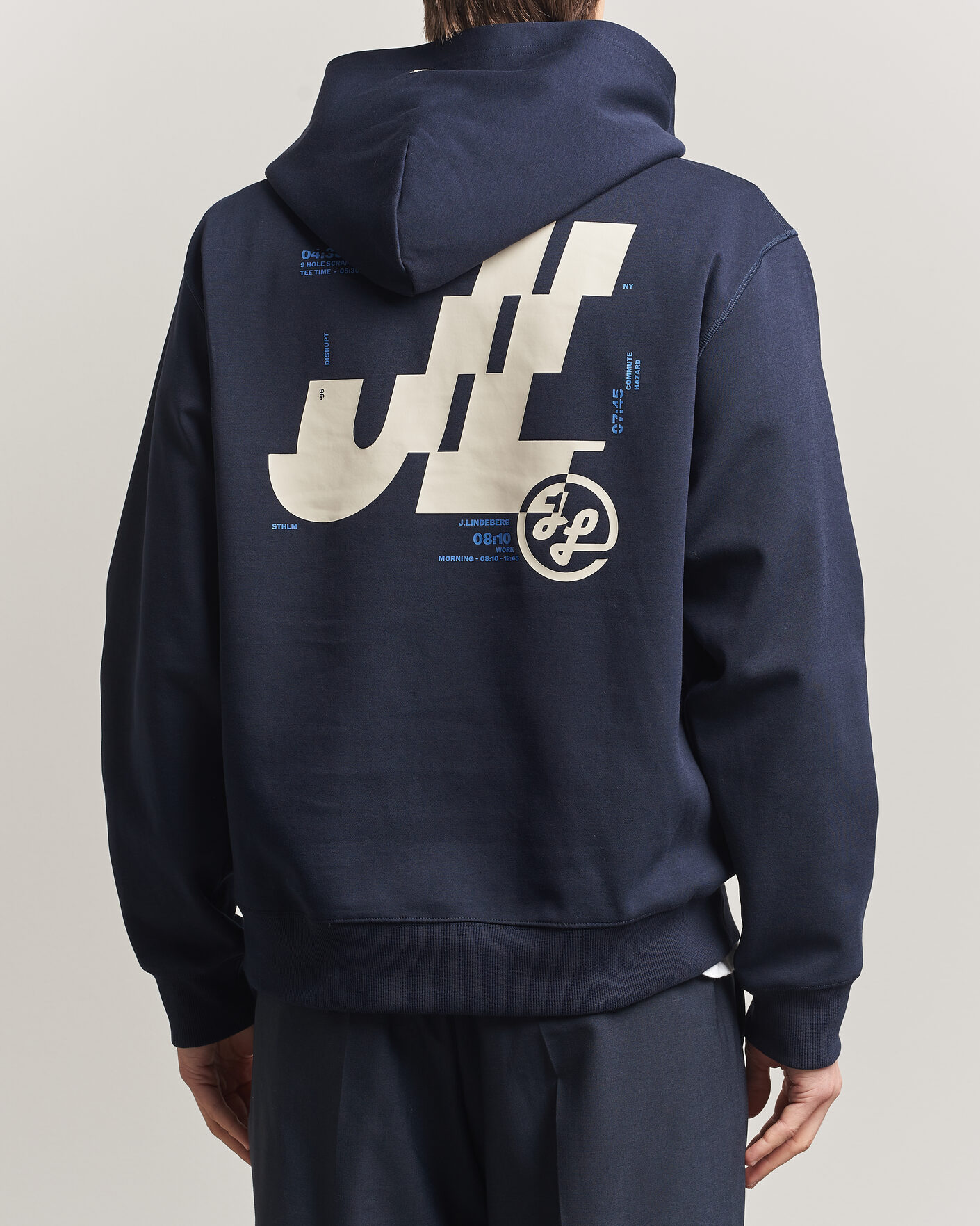 Herren | Pullover | J.Lindeberg | Club Printed Hoodie JL Navy