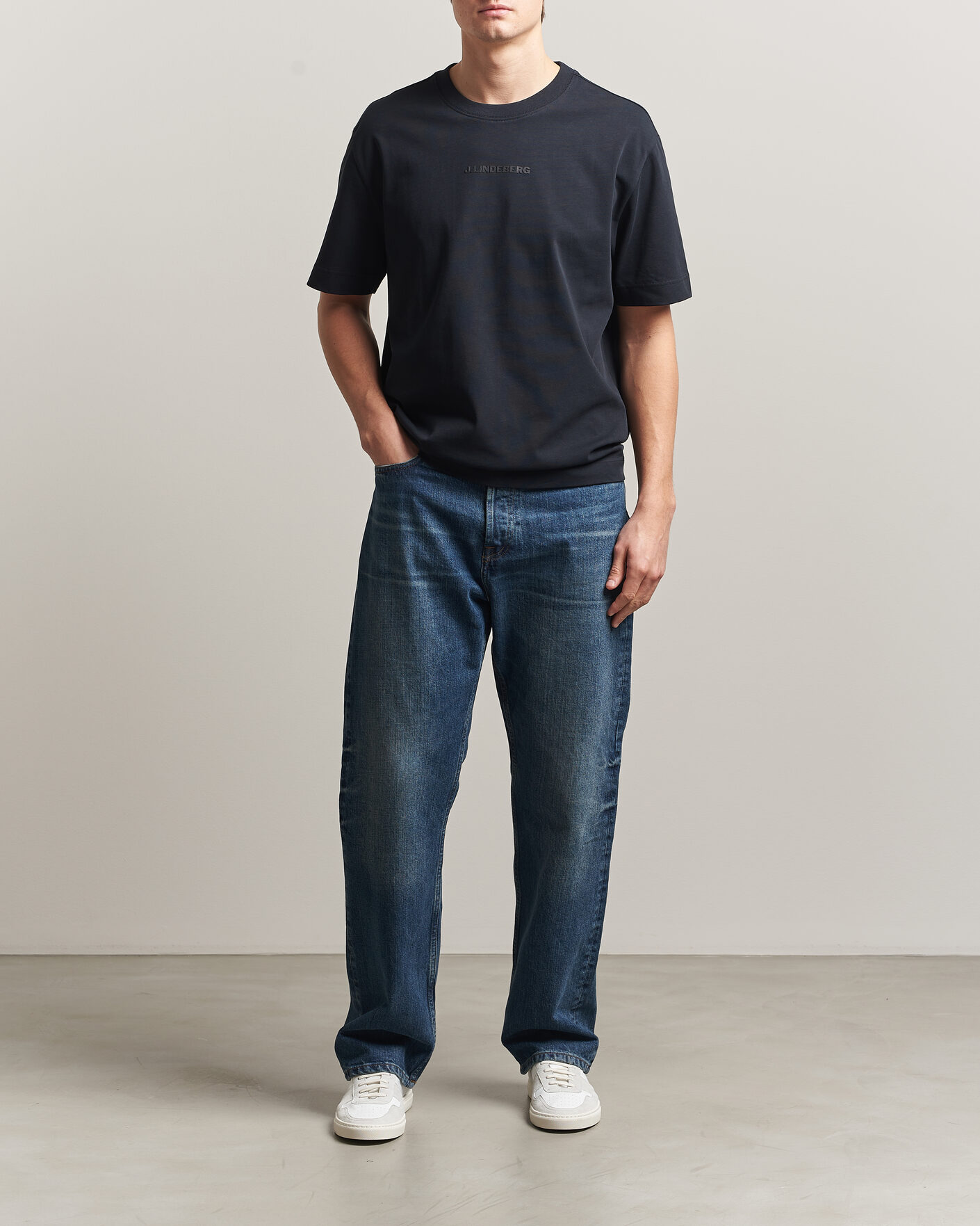 Herren | T-Shirts | J.Lindeberg | Hale Heavy Logo T-Shirt Black