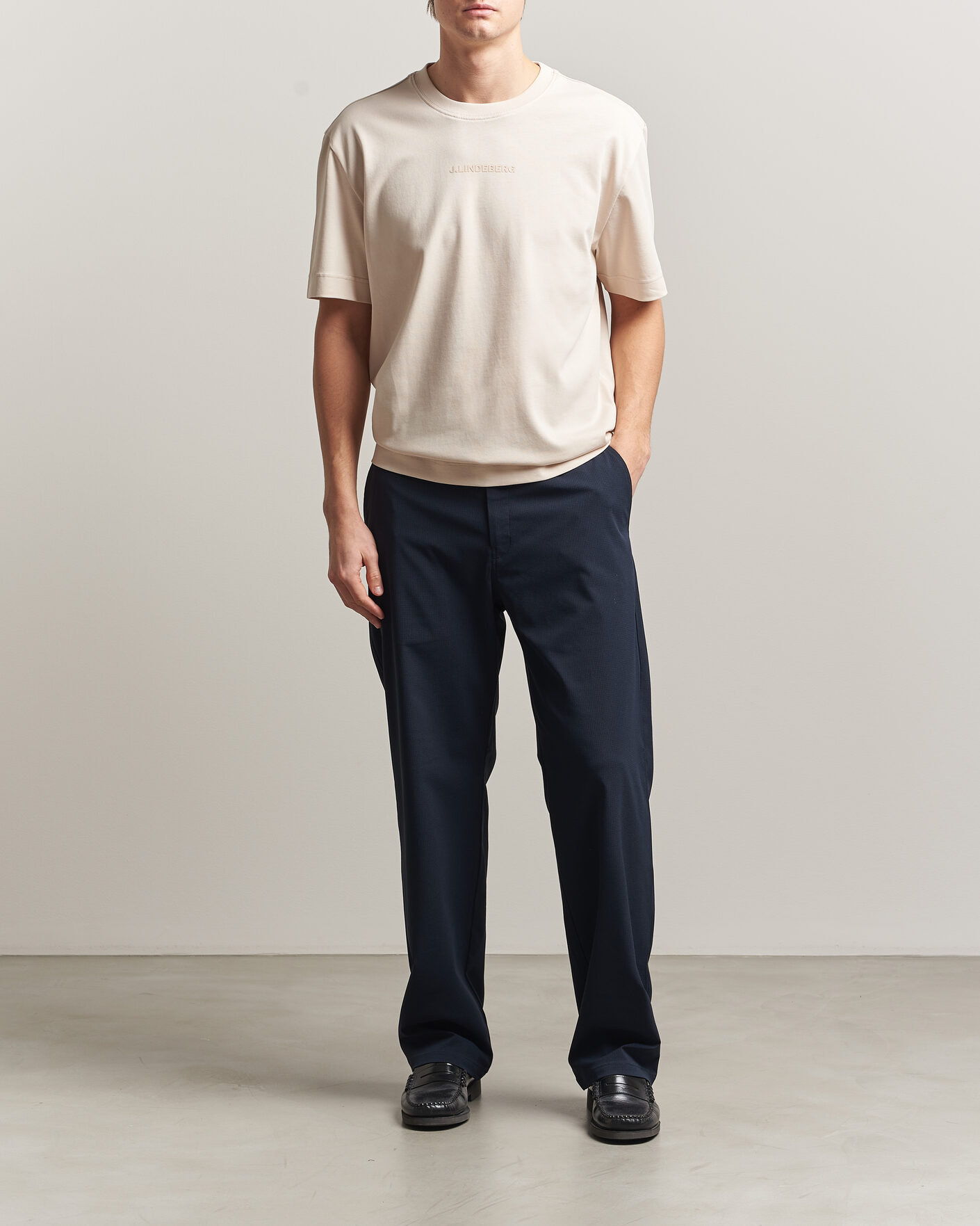 Herren | T-Shirts | J.Lindeberg | Hale Heavy Logo T-Shirt Moonbeam