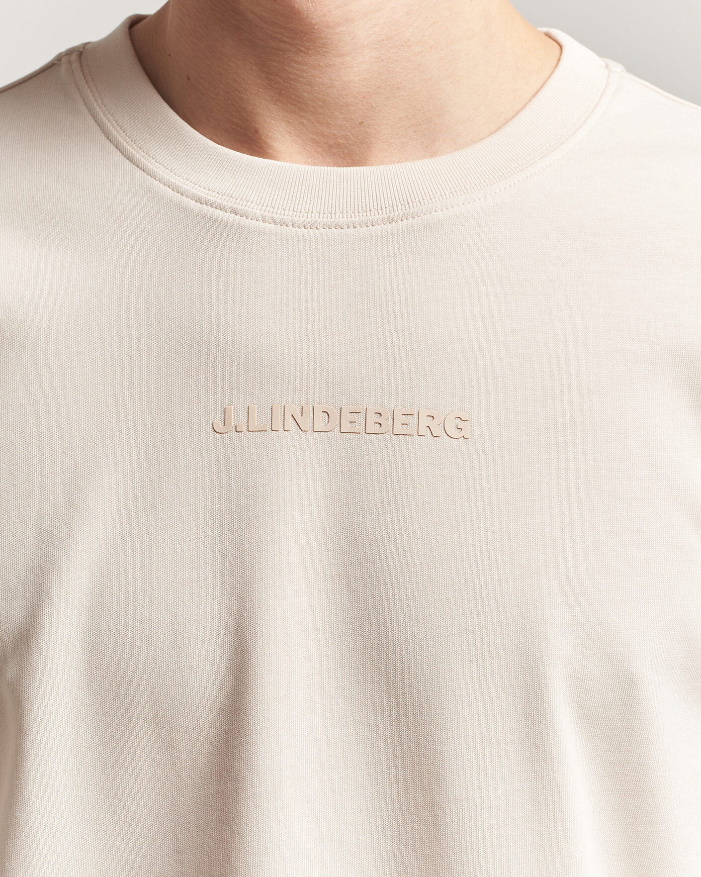 Herren | T-Shirts | J.Lindeberg | Hale Heavy Logo T-Shirt Moonbeam