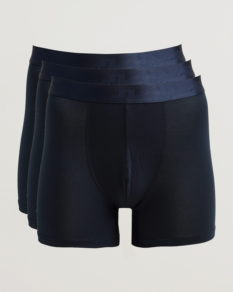 Herren | Unterwäsche | J.Lindeberg | 3-Pack Bridge Lyocell Boxer JL Navy
