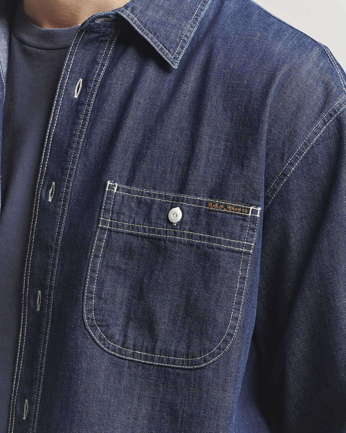 Herren | Hemden | Nudie Jeans | Julian Denim Shirt Rinsed