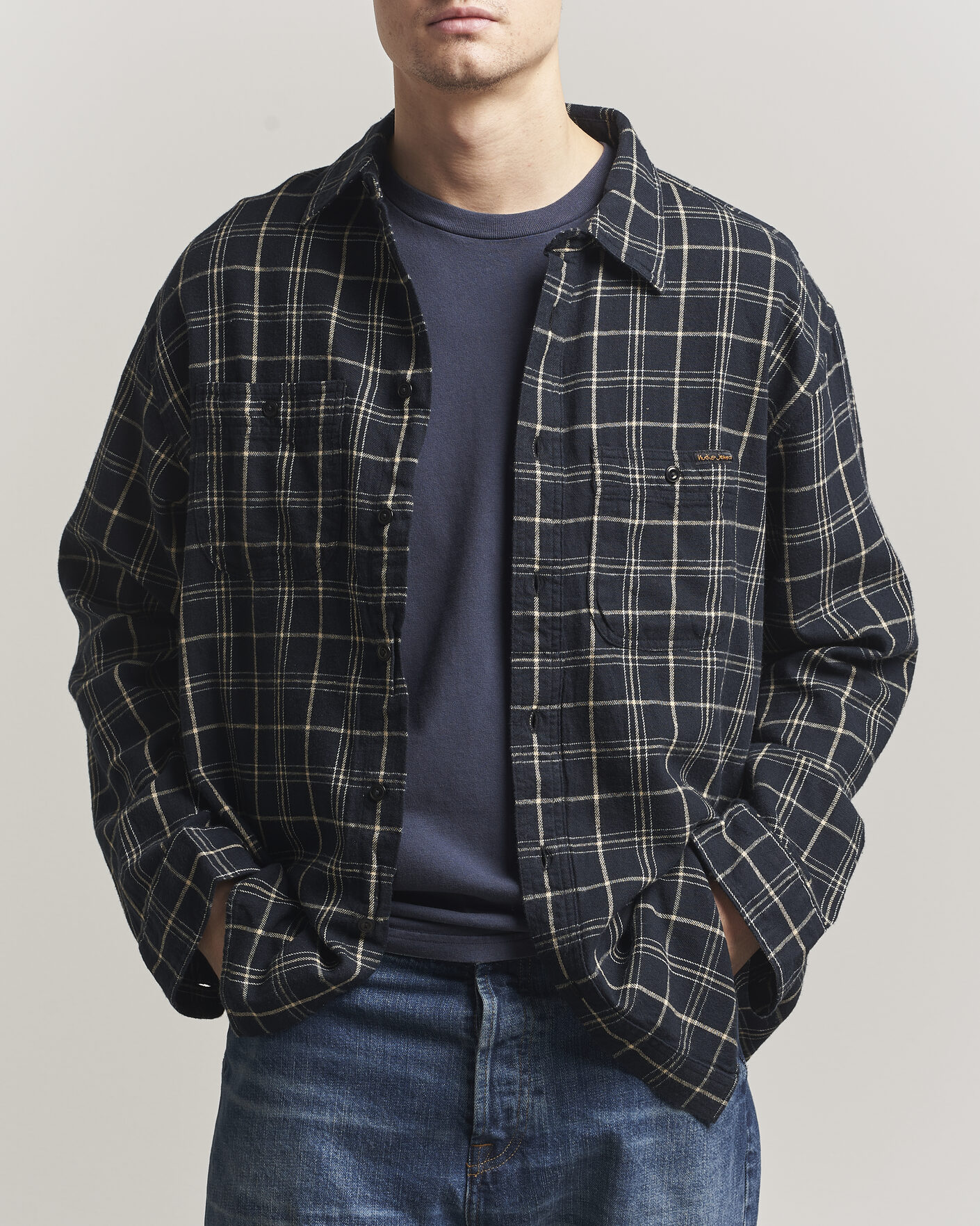 Herren | Hemden | Nudie Jeans | Julian Checked Worker Shirt Black