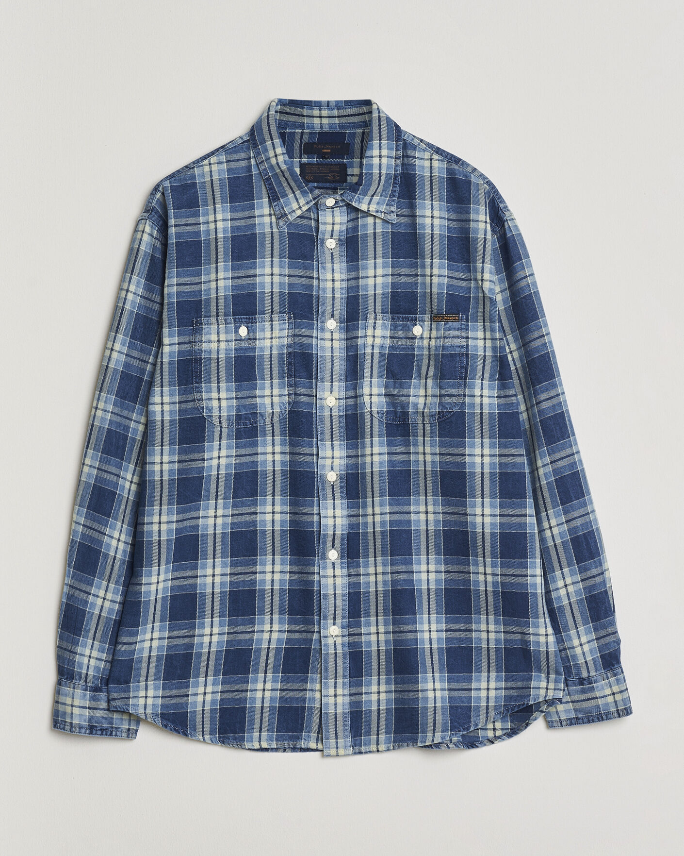 Herren | Hemden | Nudie Jeans | Julian Checked Worker Shirt Indigo