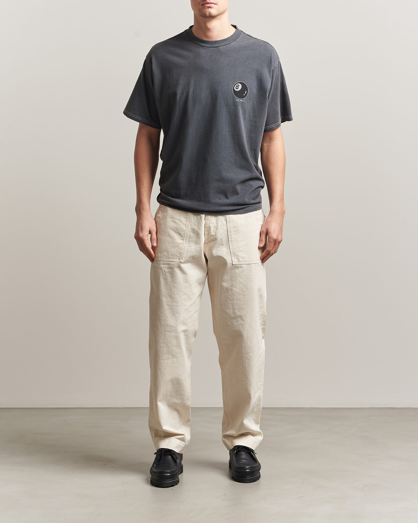 Herren | T-Shirts | Nudie Jeans | Koffe Printed T-Shirt Antracite