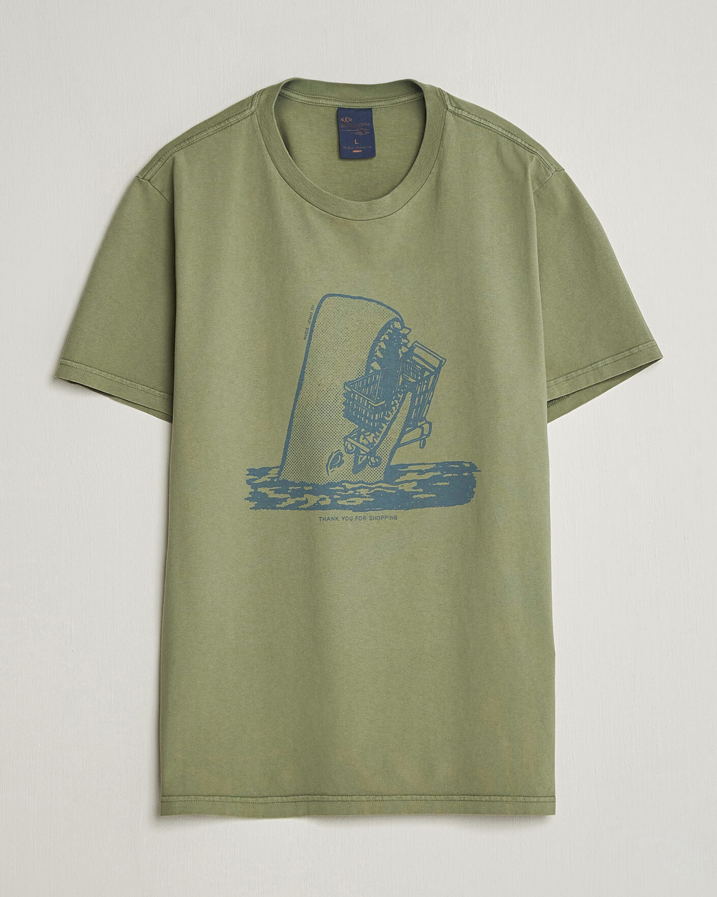 Herren | T-Shirts | Nudie Jeans | Roy Printed T-Shirt Green
