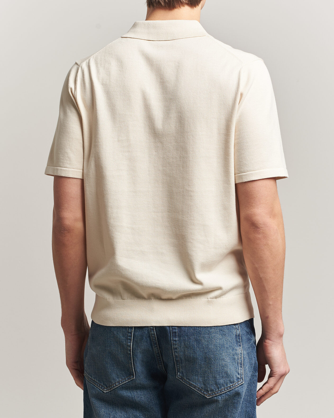 Herren | Poloshirts | PS Paul Smith | Cotton Knitted Half Zip Polo Off White