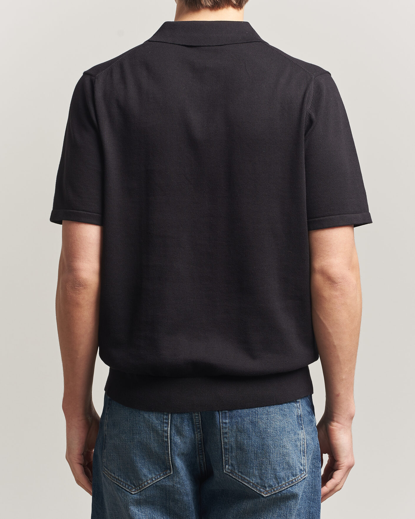 Herren | Poloshirts | PS Paul Smith | Cotton Knitted Half Zip Polo Black