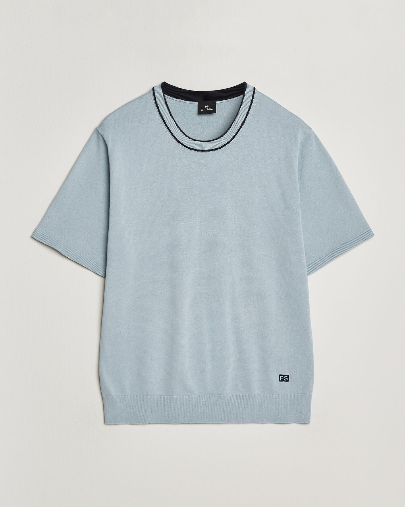 Herren | T-Shirts | PS Paul Smith | Cotton Knitted T-Shirt Light Blue