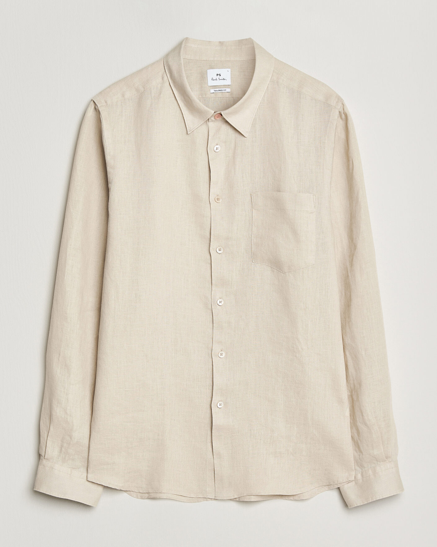 Herren | Hemden | PS Paul Smith | Tailored Fit Linen Shirt Beige