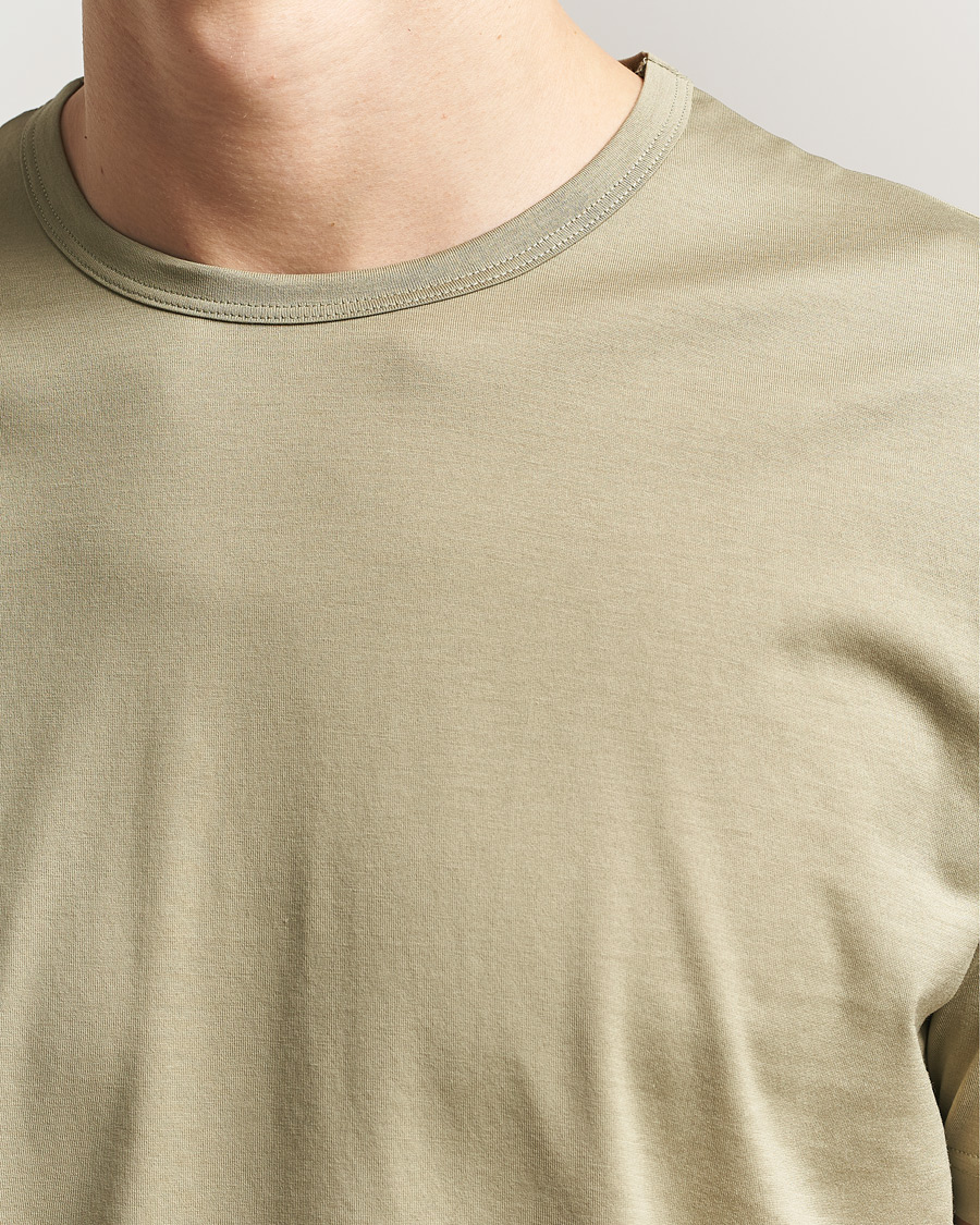 Herren | T-Shirts | Sunspel | Crew Neck Q82 Cotton T-Shirt Pistachio
