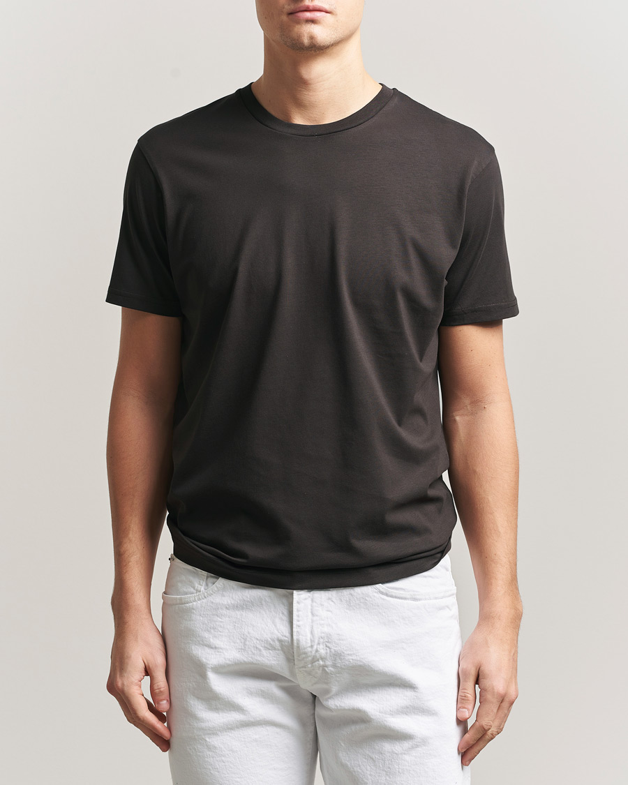 Herren | T-Shirts | Sunspel | Riviera Midweight T-Shirt Dark Chocolate