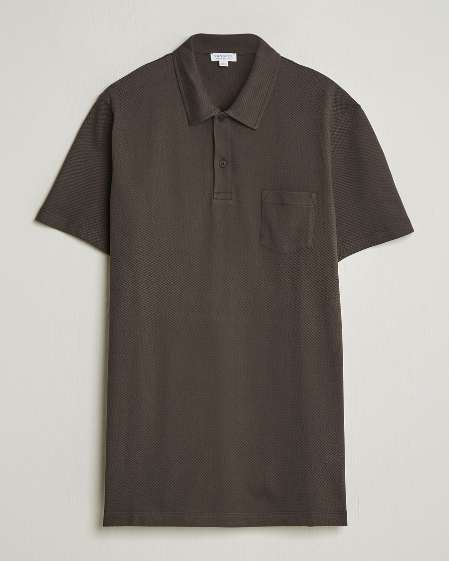Herren | Poloshirts | Sunspel | Riviera Polo Shirt Dark Chocolate