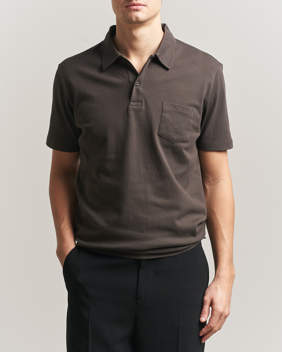 Herren | Poloshirts | Sunspel | Riviera Polo Shirt Dark Chocolate