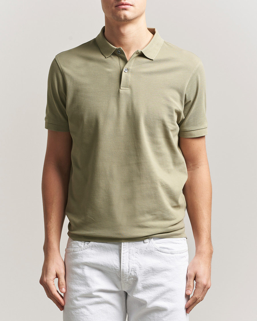 Herren | Poloshirts | Sunspel | Supima Cotton Short Sleeve Pique Polo Pistachio