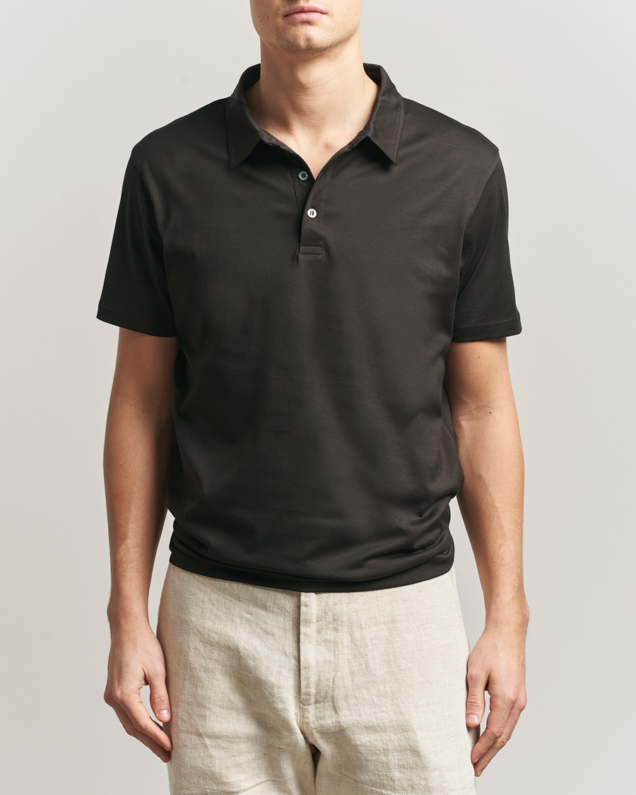 Herren | Poloshirts | Sunspel | Cotton Jersey Polo Dark Chocolate