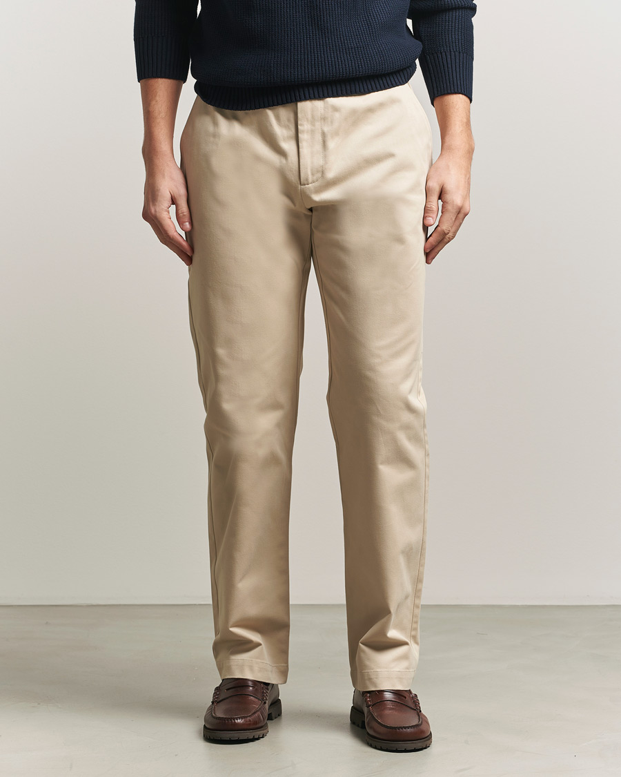Herren | Hosen | Sunspel | Soft Cotton Drill Trousers Light Stone