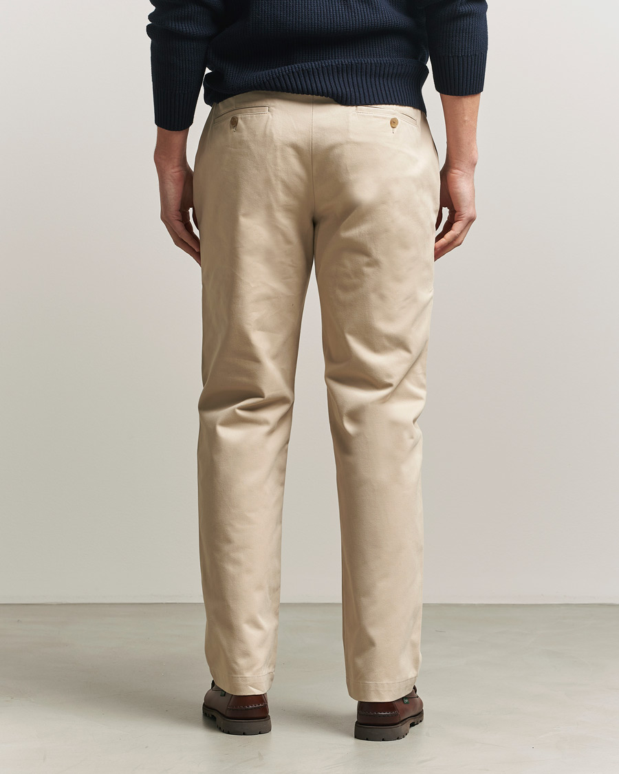 Herren | Hosen | Sunspel | Soft Cotton Drill Trousers Light Stone