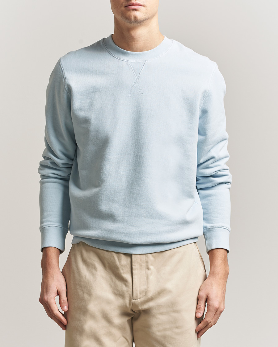 Herren | Pullover | Sunspel | Loopback Sweatshirt Pastel Blue