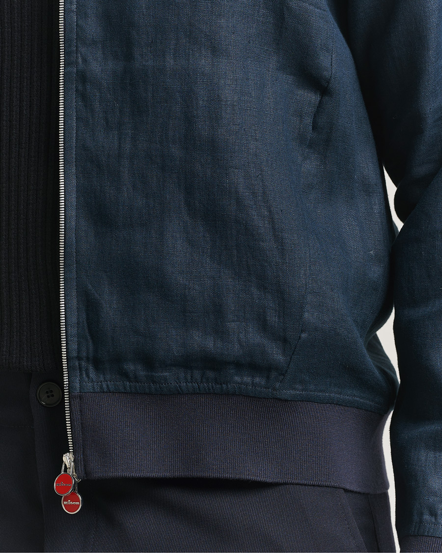 Herren | Jacken | Kiton | Unlined Linen Bomber Jacket Navy