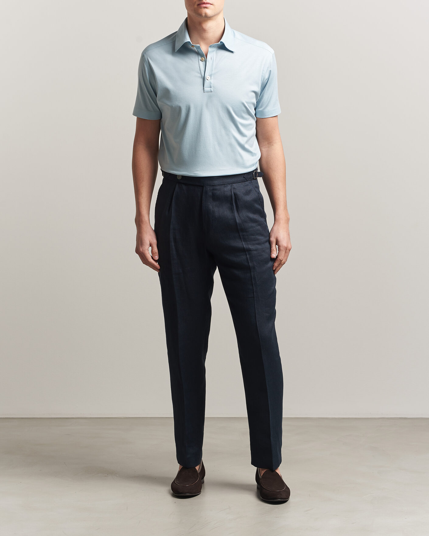 Herren | Poloshirts | Kiton | Short Sleeve Jersey Polo Sky Blue