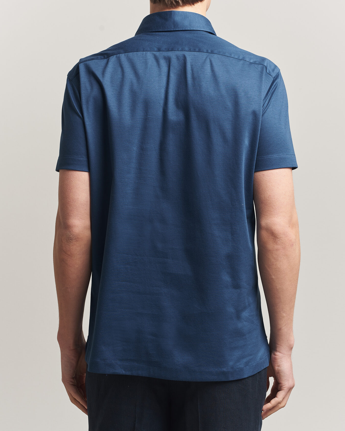 Herren | Poloshirts | Kiton | Short Sleeve Jersey Polo Dark Blue