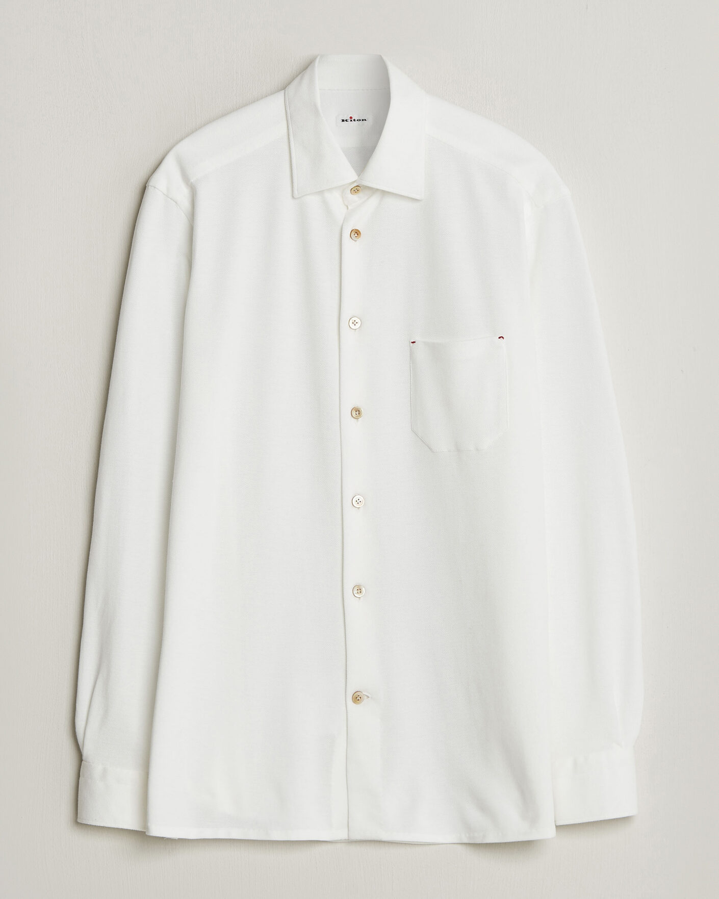 Herren | Hemden | Kiton | Jersey Piquet Shirt White