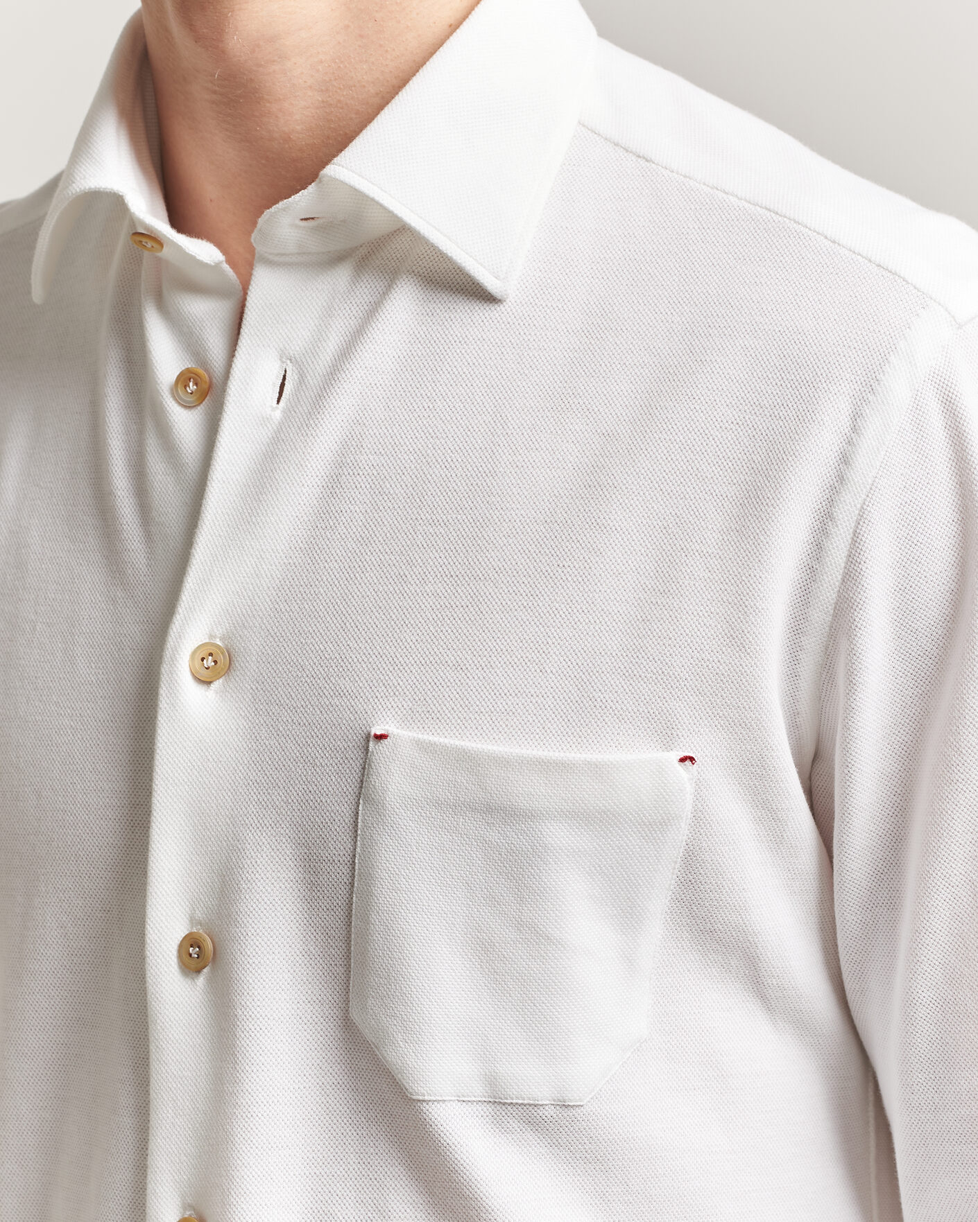 Herren | Hemden | Kiton | Jersey Piquet Shirt White