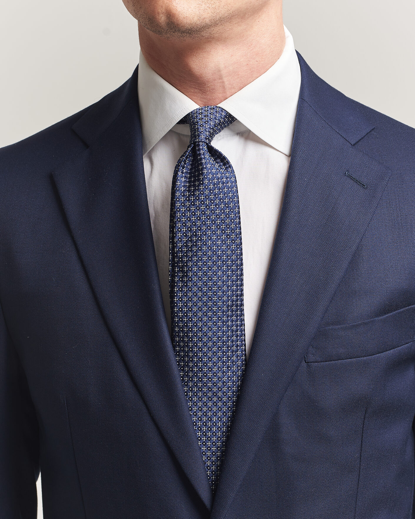 Herren | Krawatten | Kiton | Flower Jacquard Silk Tie Navy