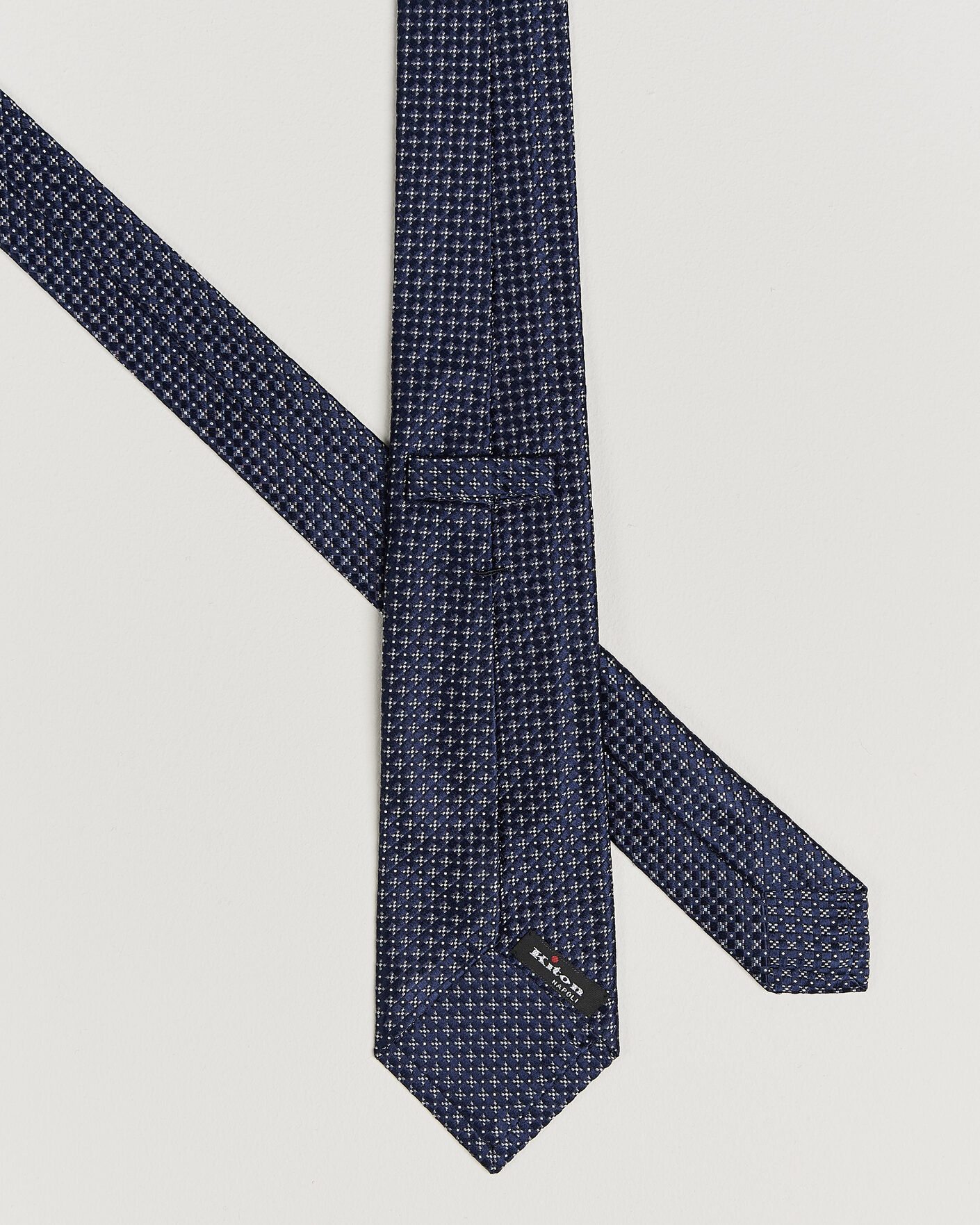 Herren | Krawatten | Kiton | Flower Jacquard Silk Tie Navy
