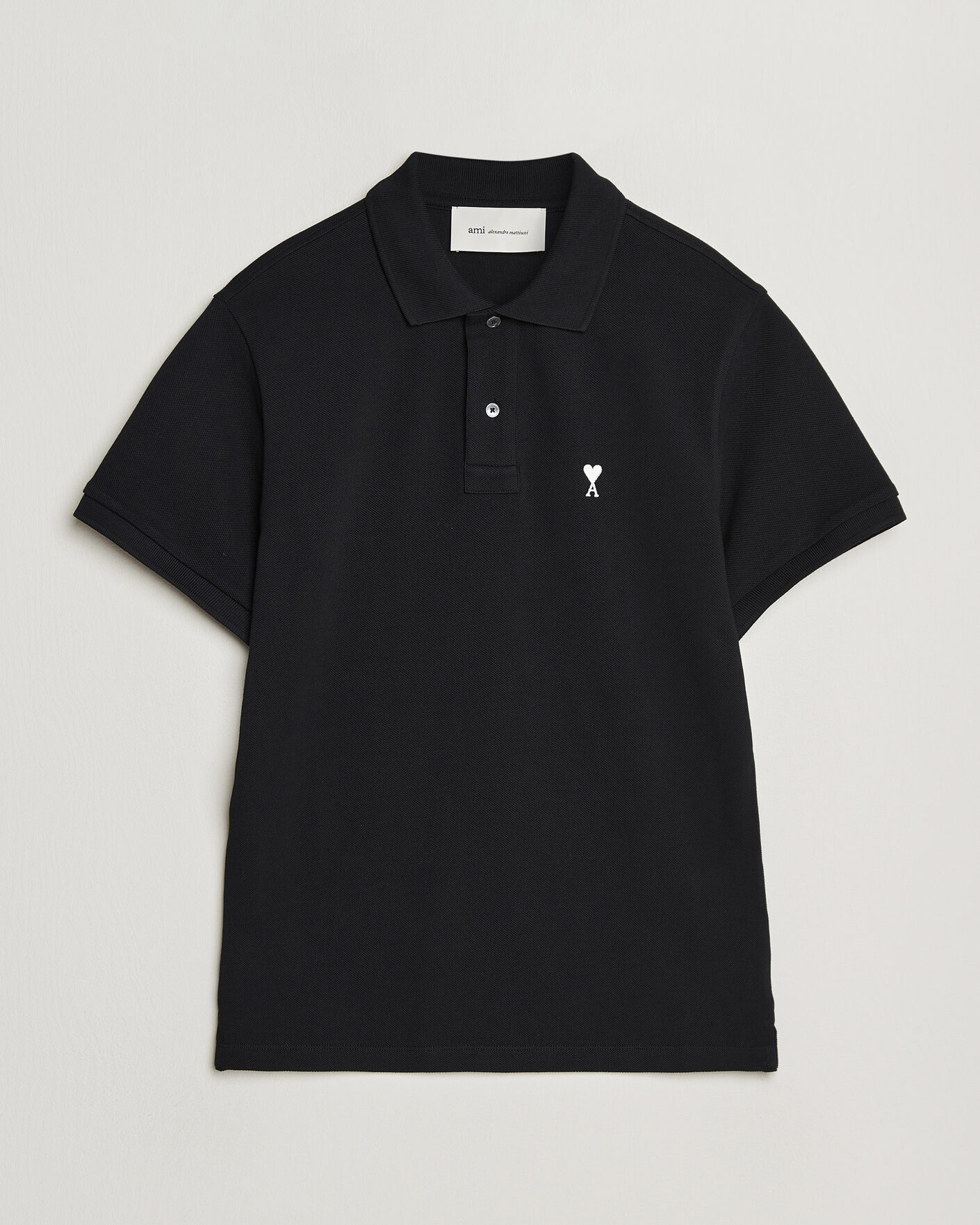 Herren | Poloshirts | AMI | Contrast Heart Logo Polo Black