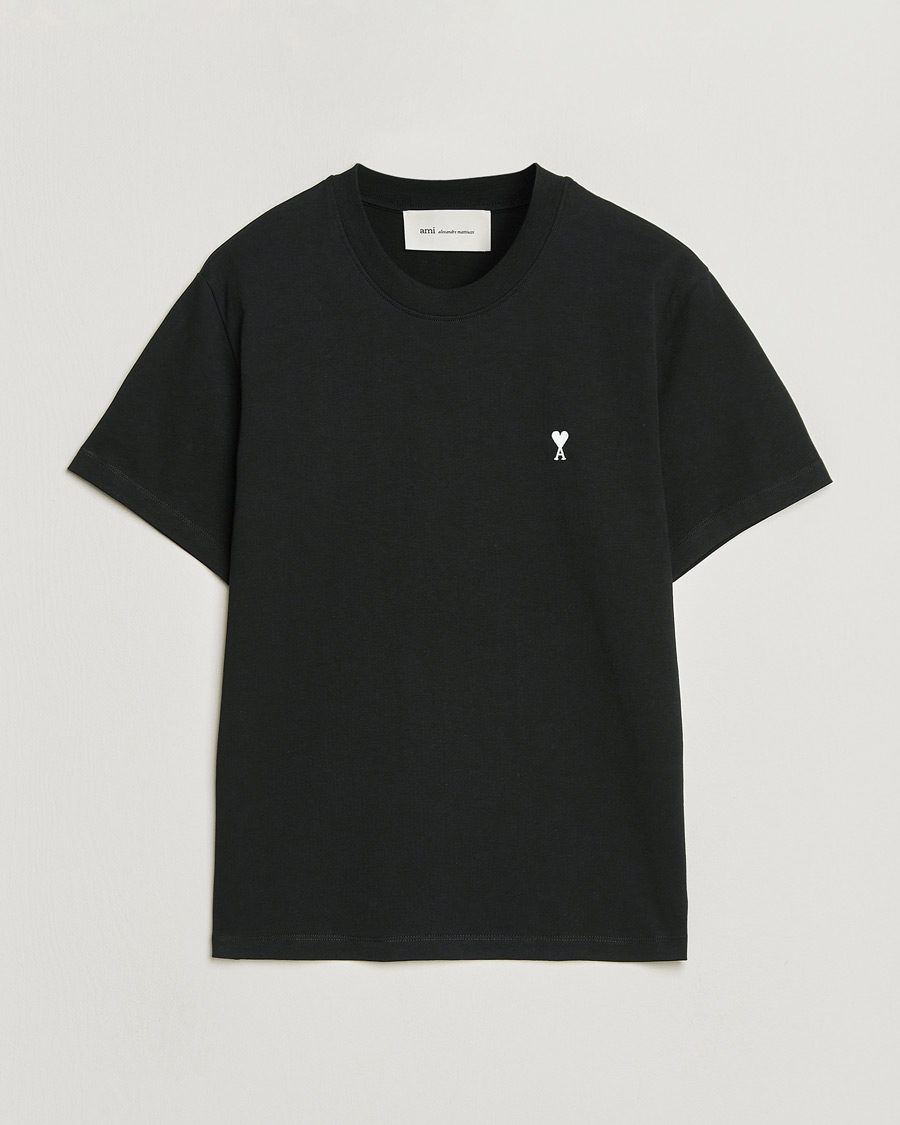 Herren | T-Shirts | AMI | Contrast Heart Logo T-Shirt Black