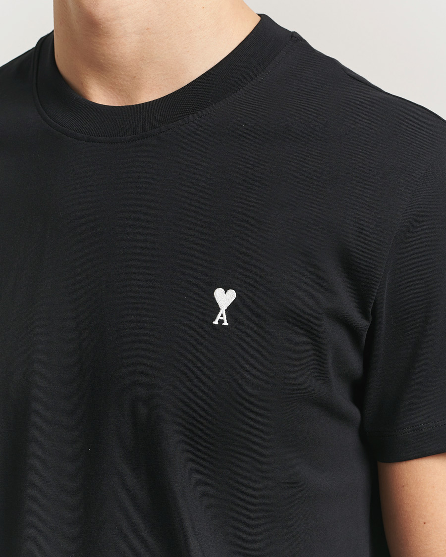 Herren | T-Shirts | AMI | Contrast Heart Logo T-Shirt Black