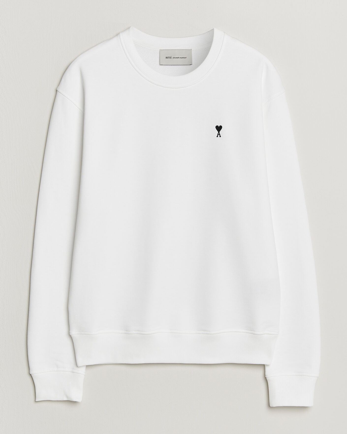 Herren | Pullover | AMI | Contrast Heart Logo Sweatshirt White
