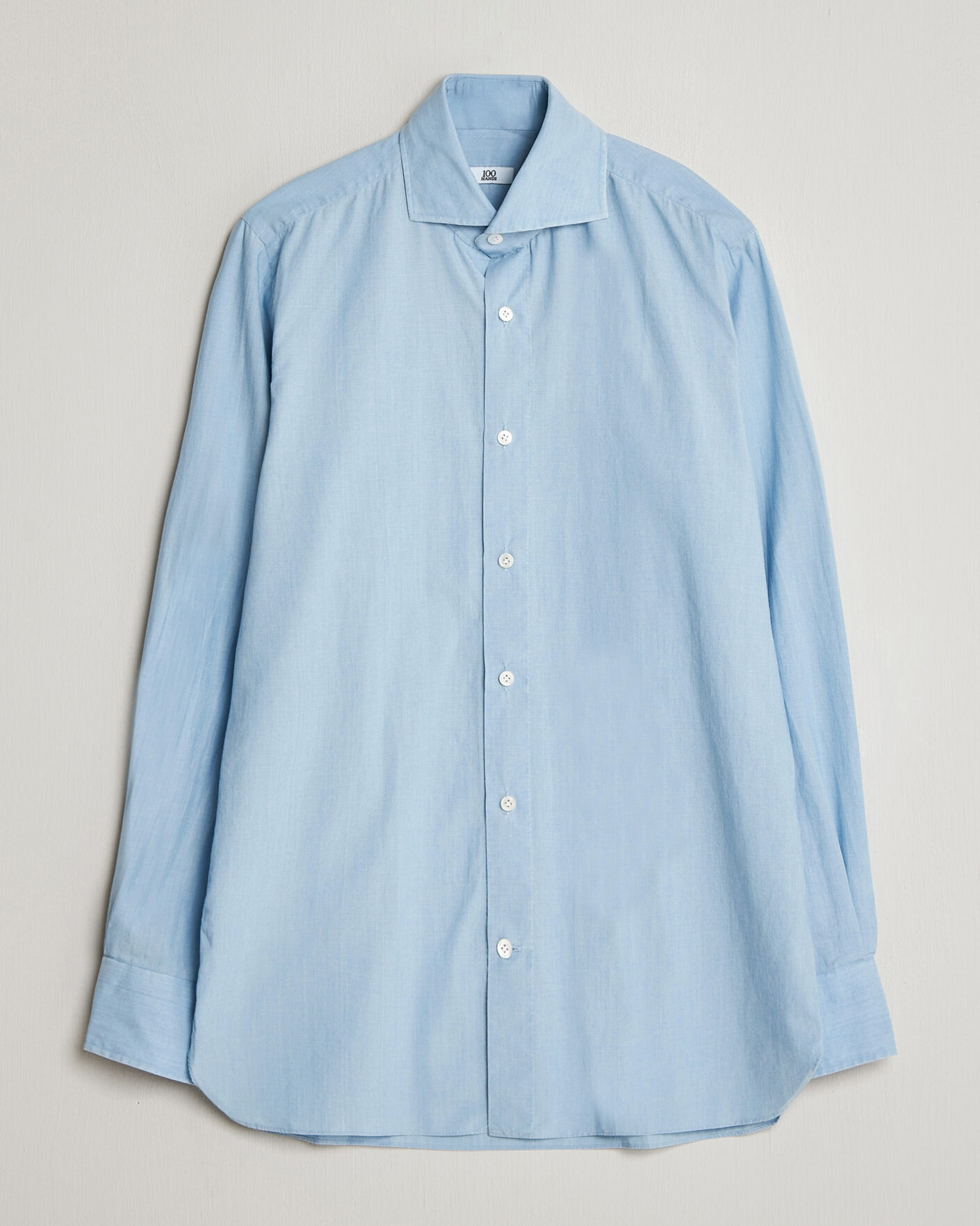 Herren | Hemden | 100Hands | Light Cotton Voile Denim Shirt Blue
