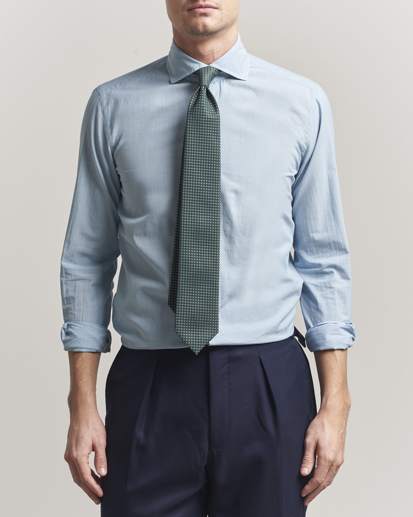 Herren | Hemden | 100Hands | Light Cotton Voile Denim Shirt Blue