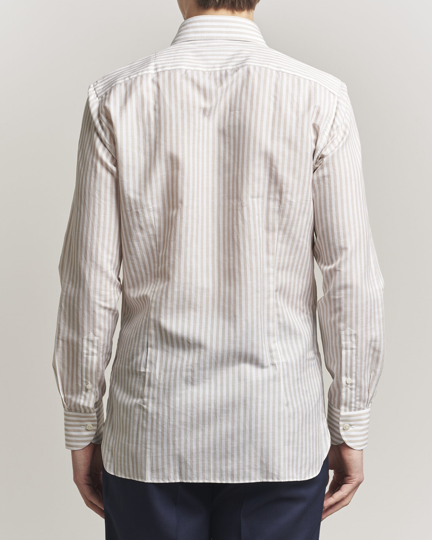 Herren | Hemden | 100Hands | Cotton/Linen Bengal Stripe Shirt Light Brown