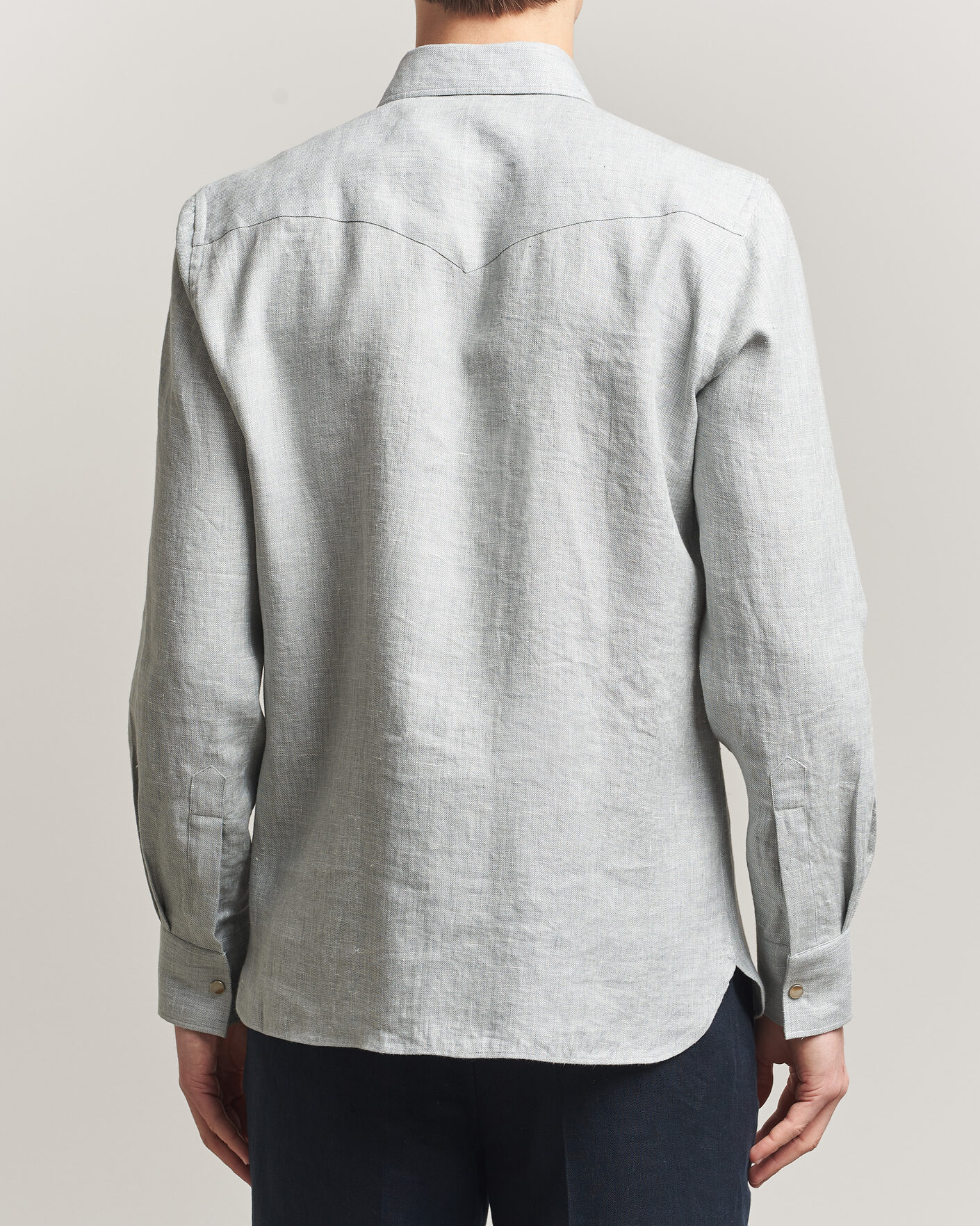 Herren | Hemden | 100Hands | Two Pocket Western Linen Shirt Mint Green