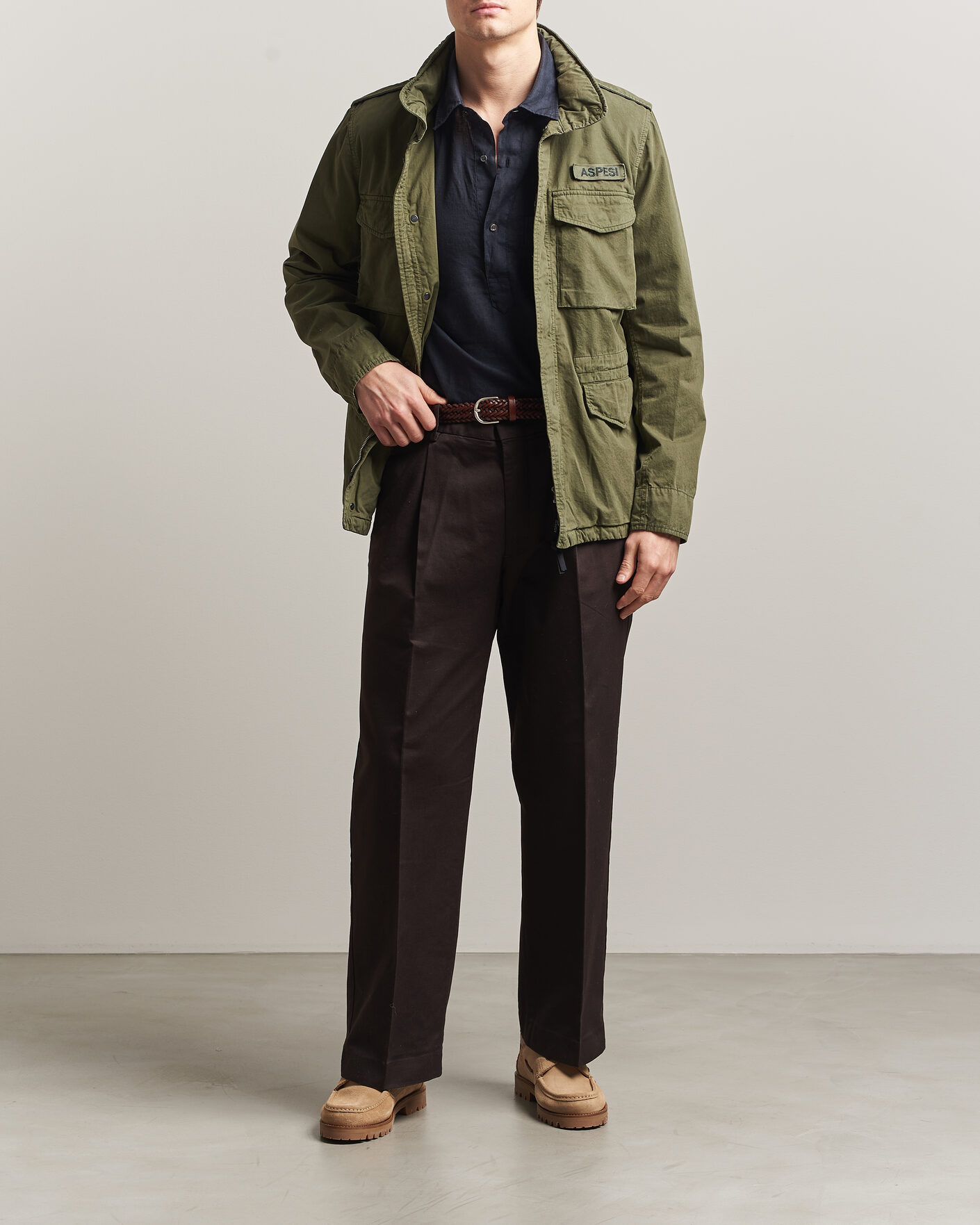 Herren | Jacken | Aspesi | Washed Cotton Field Jacket Military