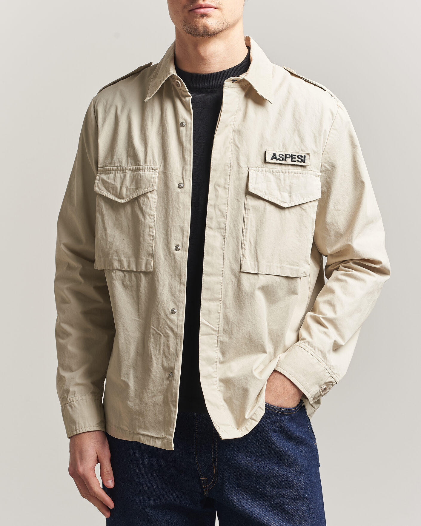 Herren | Jacken | Aspesi | Cotton Field Shirt Sand