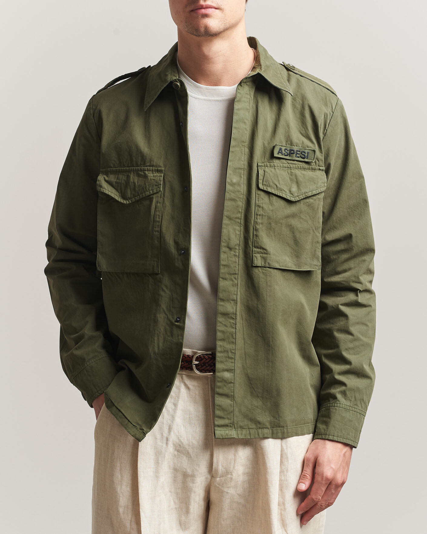 Herren | Jacken | Aspesi | Cotton Field Shirt Olive