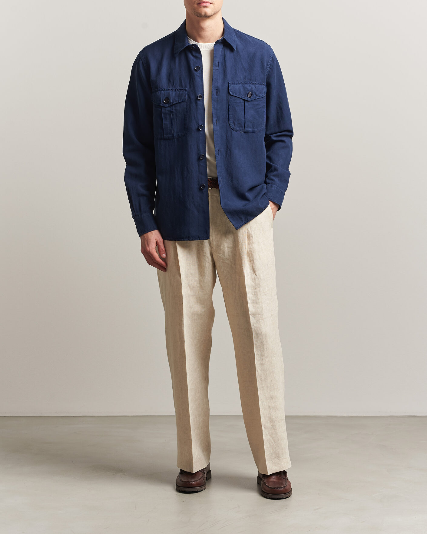 Herren | Hemden | Aspesi | Double Pocket Overshirt Navy