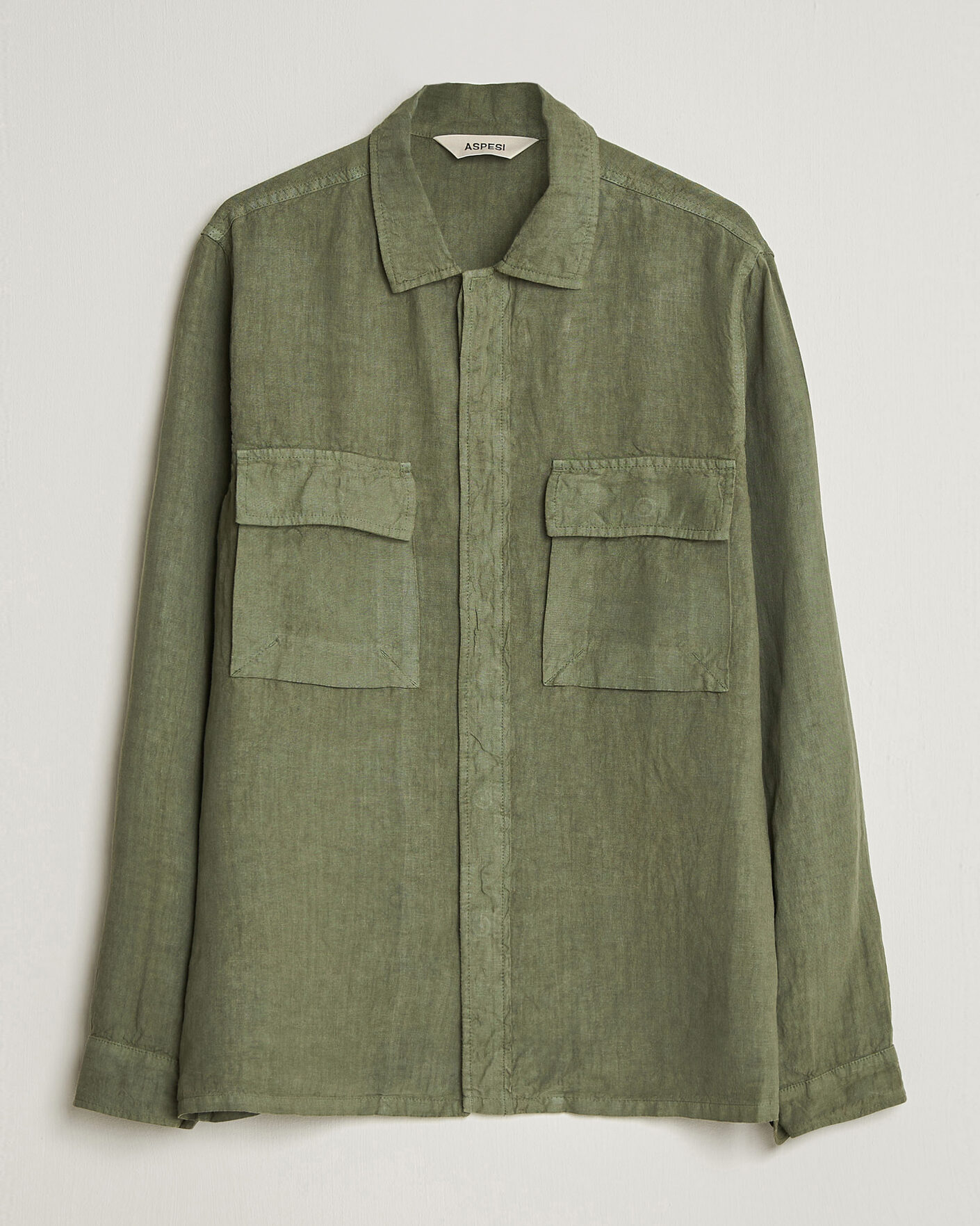 Herren | Jacken | Aspesi | Linen Overshirt Military