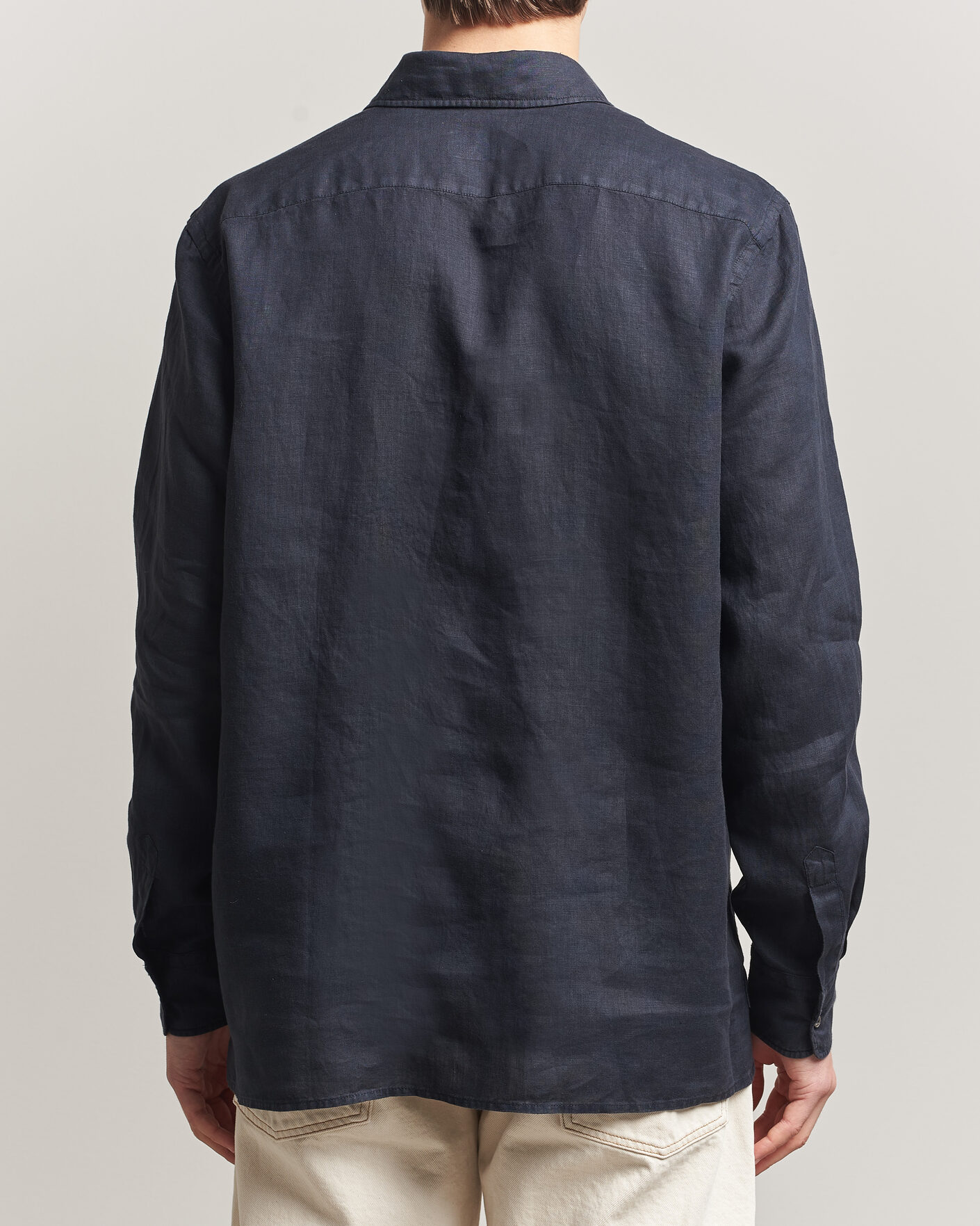 Herren | Hemden | Aspesi | Popover Linen Shirt Navy