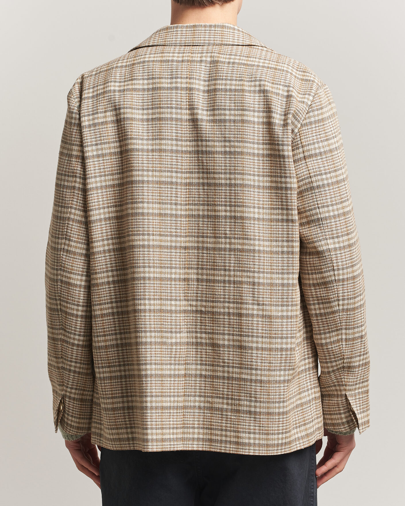 Herren | Jacken | Auralee | Silk/Linen Chore Jacket Beige Check