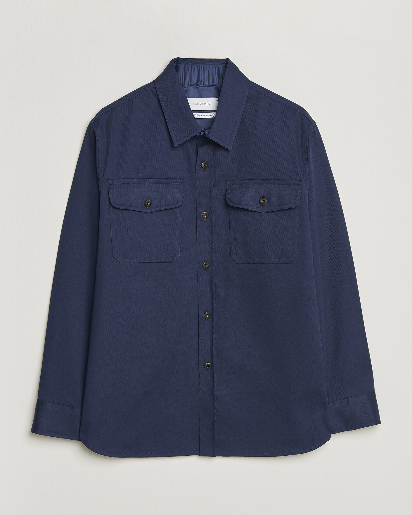Herren | Hemden | Caruso | Twill Cotton Overshirt Navy