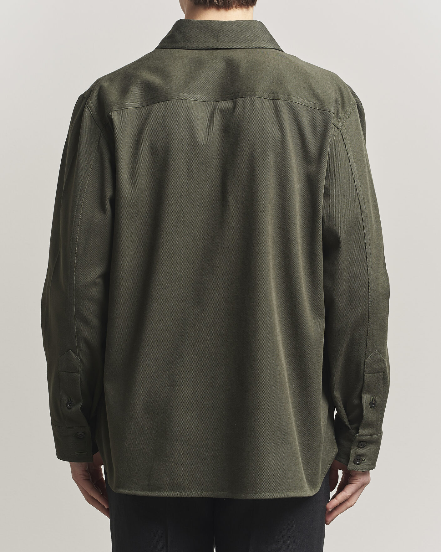 Herren | Hemden | Caruso | Twill Cotton Overshirt Dark Green