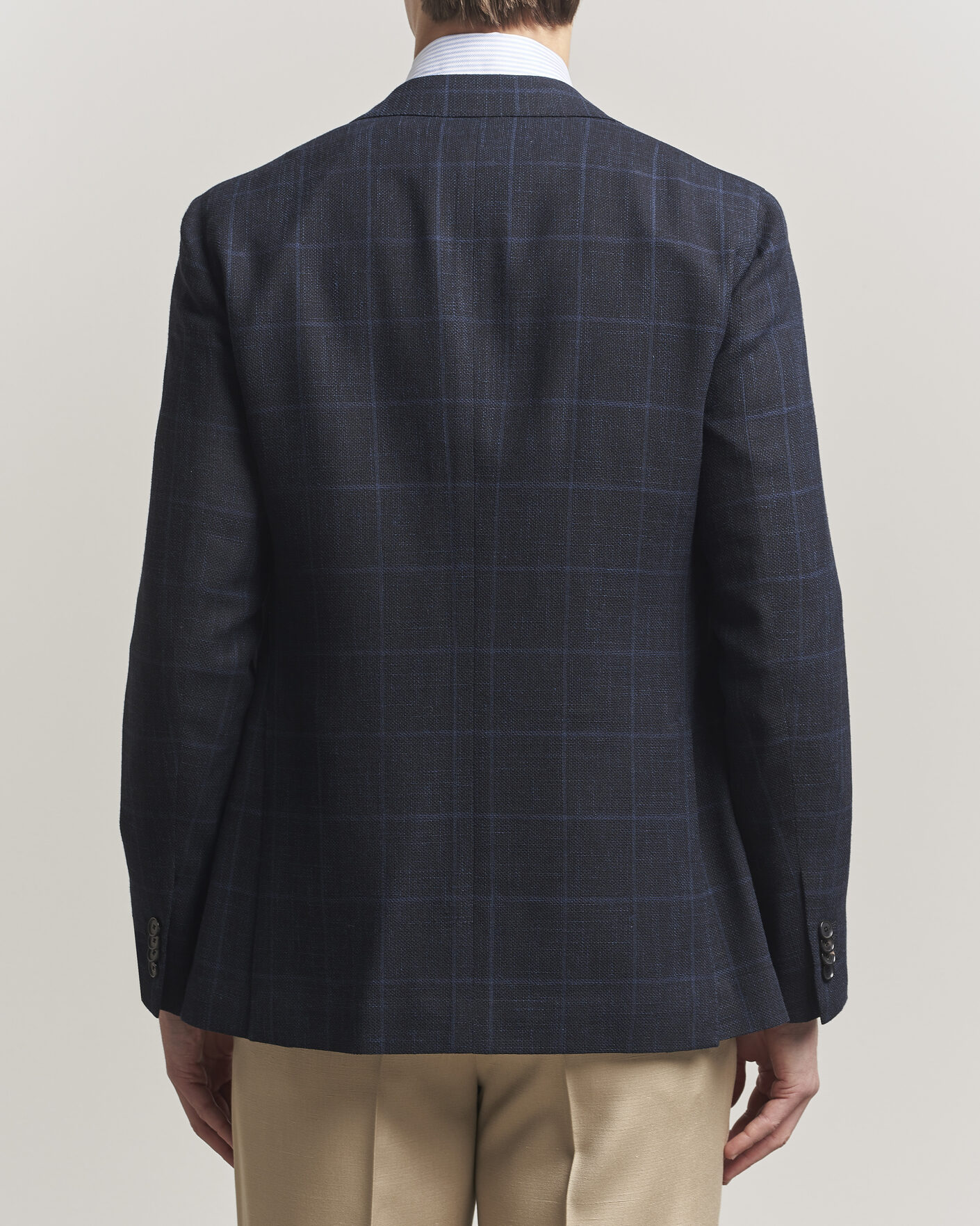 Herren | Sakkos | Caruso | Aida Wool Hopsack Blazer Navy Check